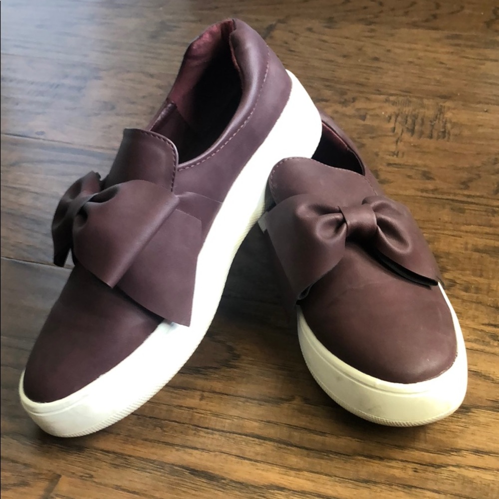 Burgundy women’s slip on shoes